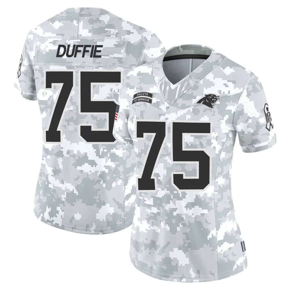 Women's Carolina Panthers Christian Duffie Nike 2024 Salute to Service Limited Arctic Camo Jersey Women's Carolina Panthers Christian Duffie Nike 2024 Salute to Service Limited Arctic Camo Jersey