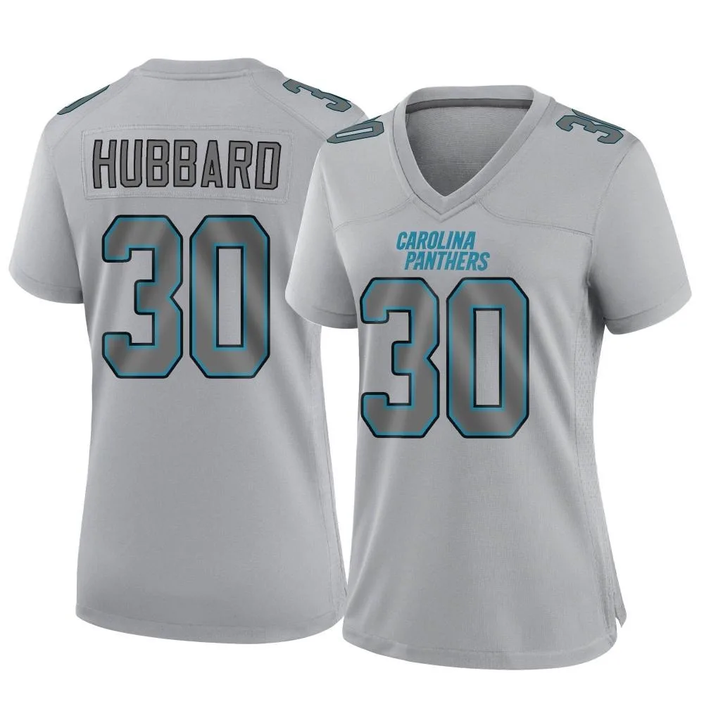 Women's Carolina Panthers Chuba Hubbard Nike Atmosphere Fashion Game Gray Jersey Women's Carolina Panthers Chuba Hubbard Nike Atmosphere Fashion Game Gray Jersey