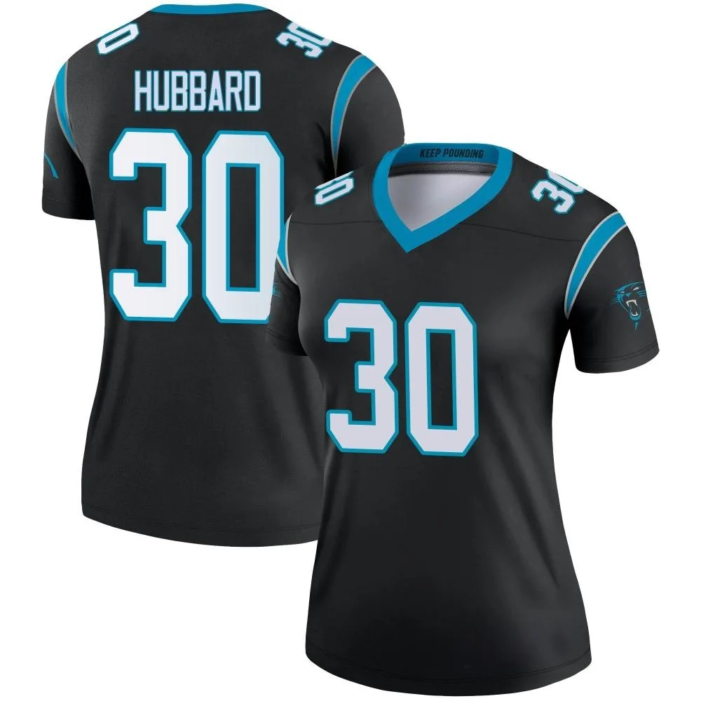 Women's Carolina Panthers Chuba Hubbard Nike Legend Black Jersey Women's Carolina Panthers Chuba Hubbard Nike Legend Black Jersey