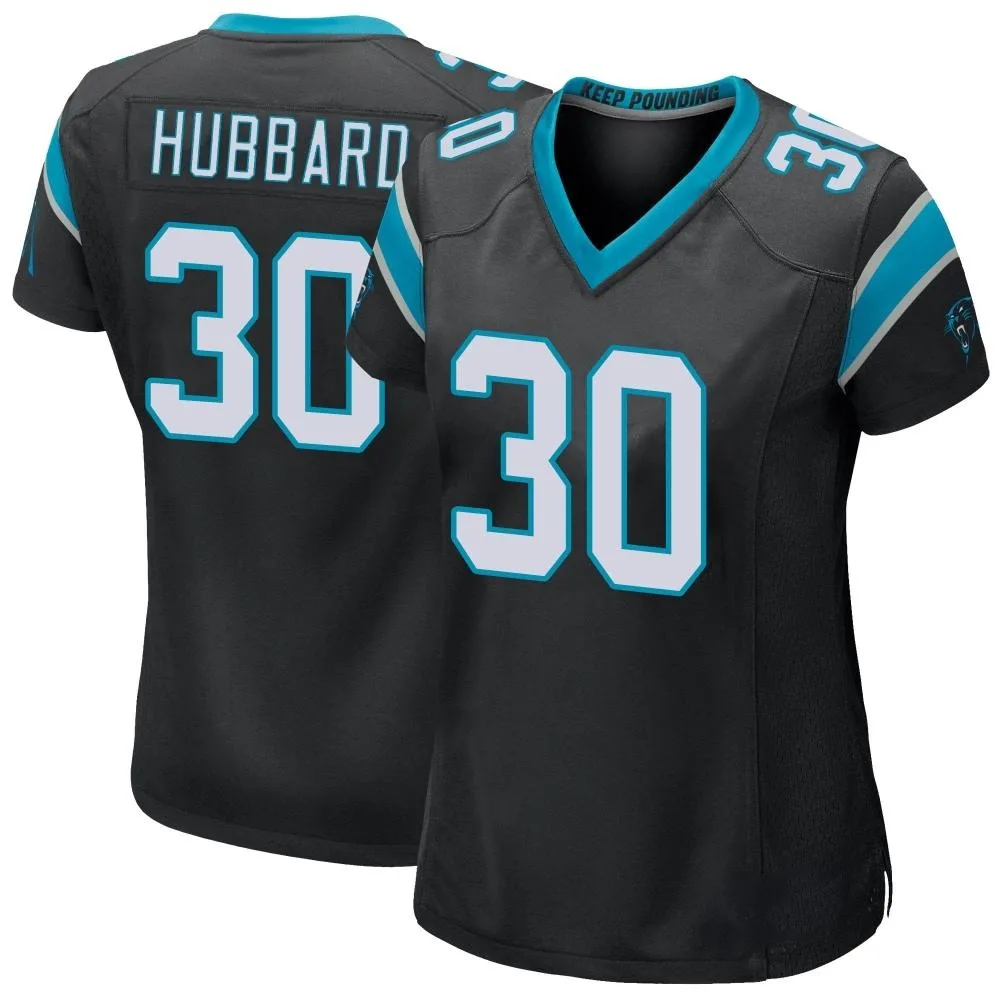 Women's Carolina Panthers Chuba Hubbard Nike Team Color Game Black Jersey Women's Carolina Panthers Chuba Hubbard Nike Team Color Game Black Jersey