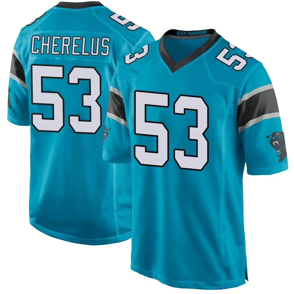 Men's Carolina Panthers Claudin Cherelus Nike Alternate Game Blue Jersey Men's Carolina Panthers Claudin Cherelus Nike Alternate Game Blue Jersey