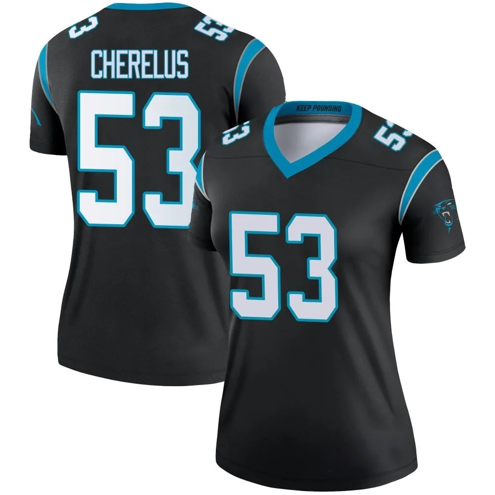 Women's Carolina Panthers Claudin Cherelus Nike Legend Black Jersey Women's Carolina Panthers Claudin Cherelus Nike Legend Black Jersey