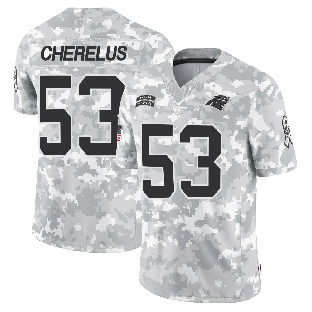 Youth Carolina Panthers Claudin Cherelus Nike 2024 Salute to Service Limited Arctic Camo Jersey Youth Carolina Panthers Claudin Cherelus Nike 2024 Salute to Service Limited Arctic Camo Jersey