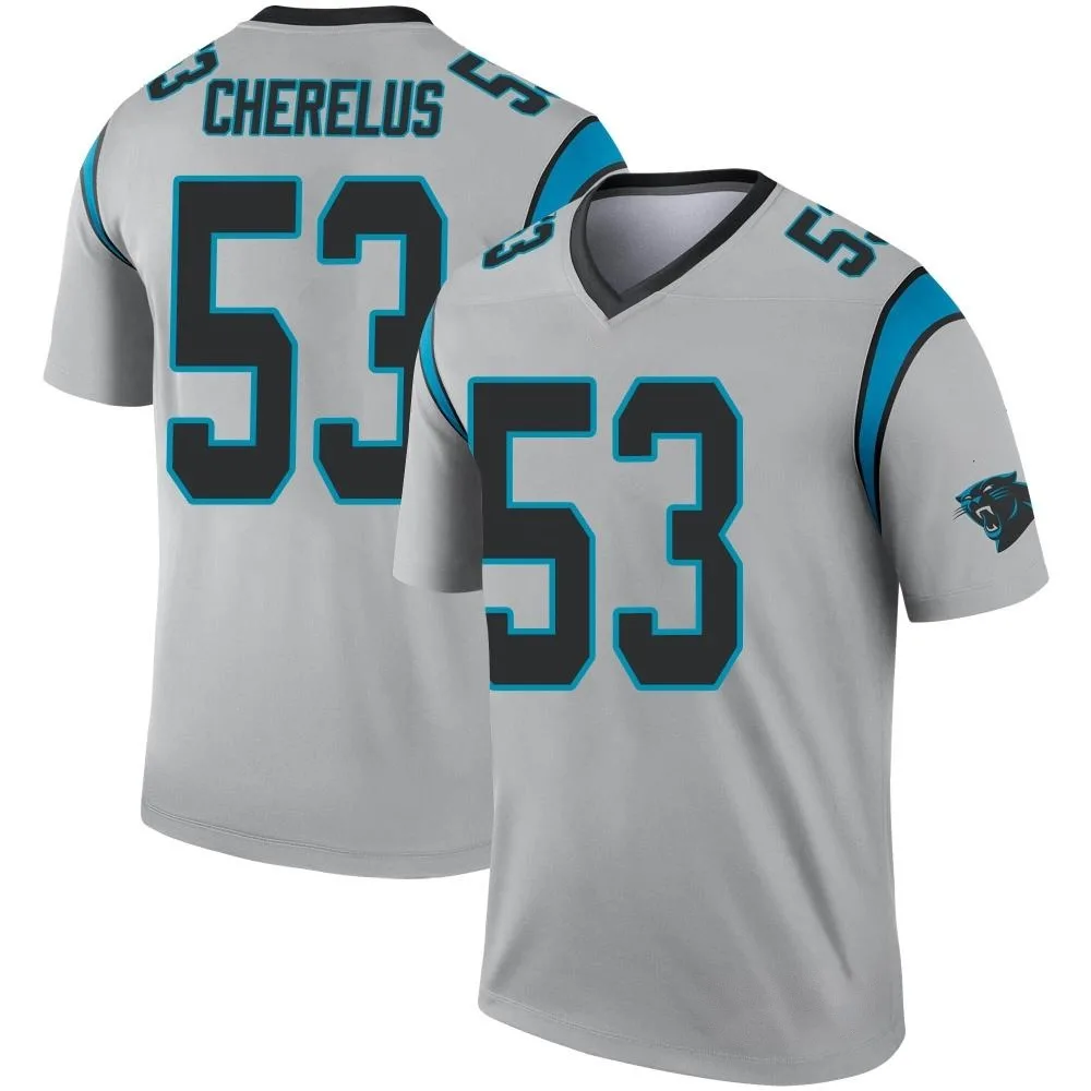 Youth Carolina Panthers Claudin Cherelus Nike Inverted Silver Legend Jersey Youth Carolina Panthers Claudin Cherelus Nike Inverted Silver Legend Jersey