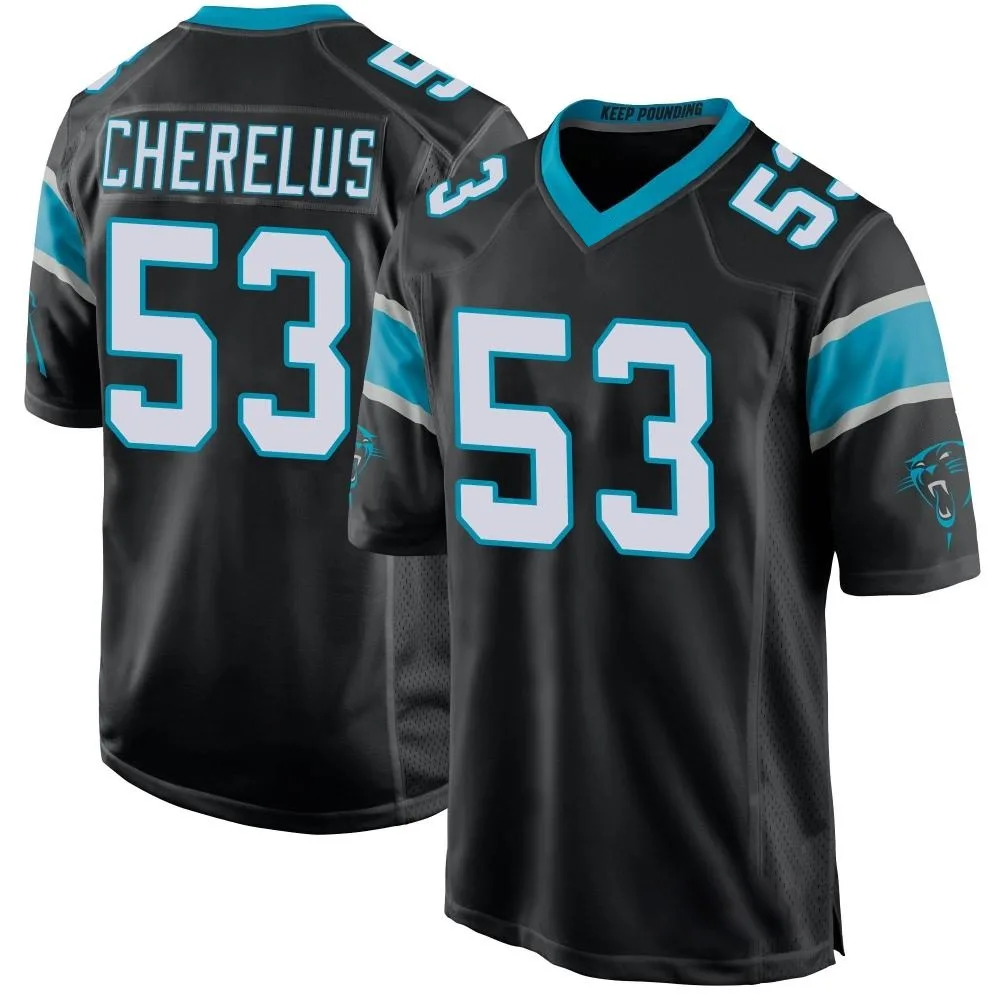 Youth Carolina Panthers Claudin Cherelus Nike Team Color Game Black Jersey Youth Carolina Panthers Claudin Cherelus Nike Team Color Game Black Jersey