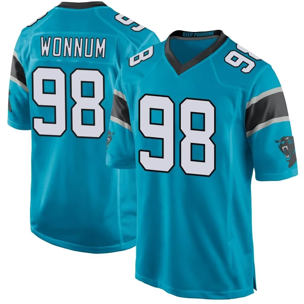 Men's Carolina Panthers D.j. Wonnum Nike Alternate Game Blue Jersey Men's Carolina Panthers D.j. Wonnum Nike Alternate Game Blue Jersey