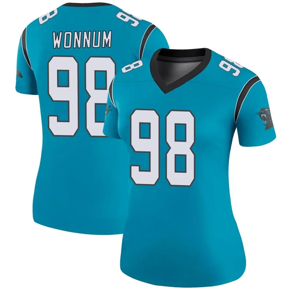 Women's Carolina Panthers D.j. Wonnum Nike Color Rush Legend Blue Jersey Women's Carolina Panthers D.j. Wonnum Nike Color Rush Legend Blue Jersey