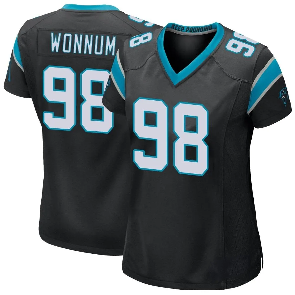 Women's Carolina Panthers D.j. Wonnum Nike Team Color Game Black Jersey Women's Carolina Panthers D.j. Wonnum Nike Team Color Game Black Jersey