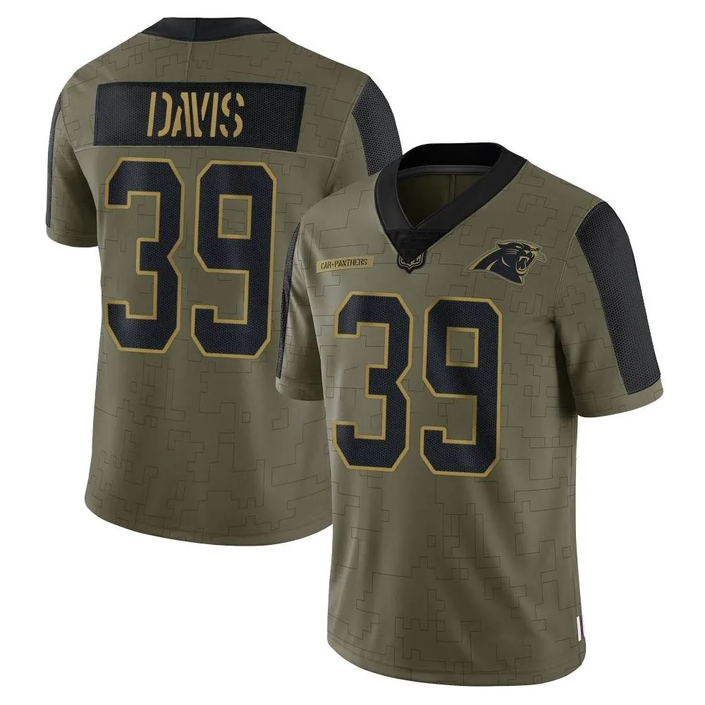 Men's Carolina Panthers Daewood Davis Nike 2021 Salute To Service Limited Olive Jersey Men's Carolina Panthers Daewood Davis Nike 2021 Salute To Service Limited Olive Jersey