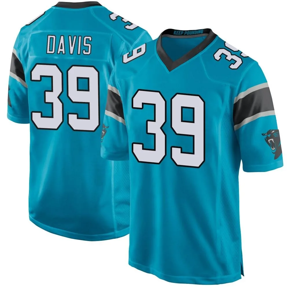 Men's Carolina Panthers Daewood Davis Nike Alternate Game Blue Jersey Men's Carolina Panthers Daewood Davis Nike Alternate Game Blue Jersey