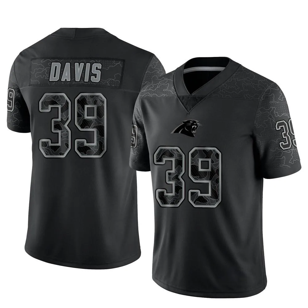 Men's Carolina Panthers Daewood Davis Nike Reflective Limited Black Jersey Men's Carolina Panthers Daewood Davis Nike Reflective Limited Black Jersey