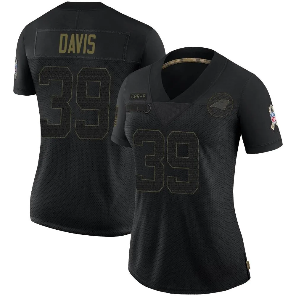 Women's Carolina Panthers Daewood Davis Nike 2020 Salute To Service Limited Black Jersey Women's Carolina Panthers Daewood Davis Nike 2020 Salute To Service Limited Black Jersey
