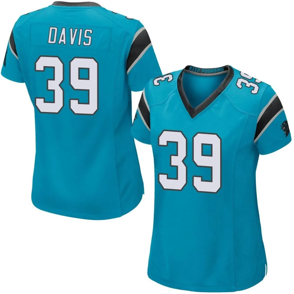 Women's Carolina Panthers Daewood Davis Nike Alternate Game Blue Jersey Women's Carolina Panthers Daewood Davis Nike Alternate Game Blue Jersey