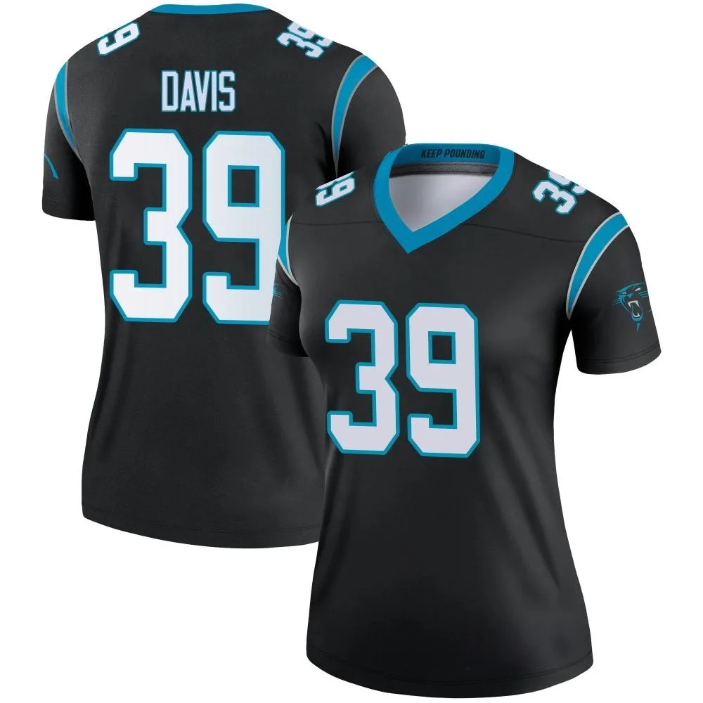Women's Carolina Panthers Daewood Davis Nike Legend Black Jersey Women's Carolina Panthers Daewood Davis Nike Legend Black Jersey