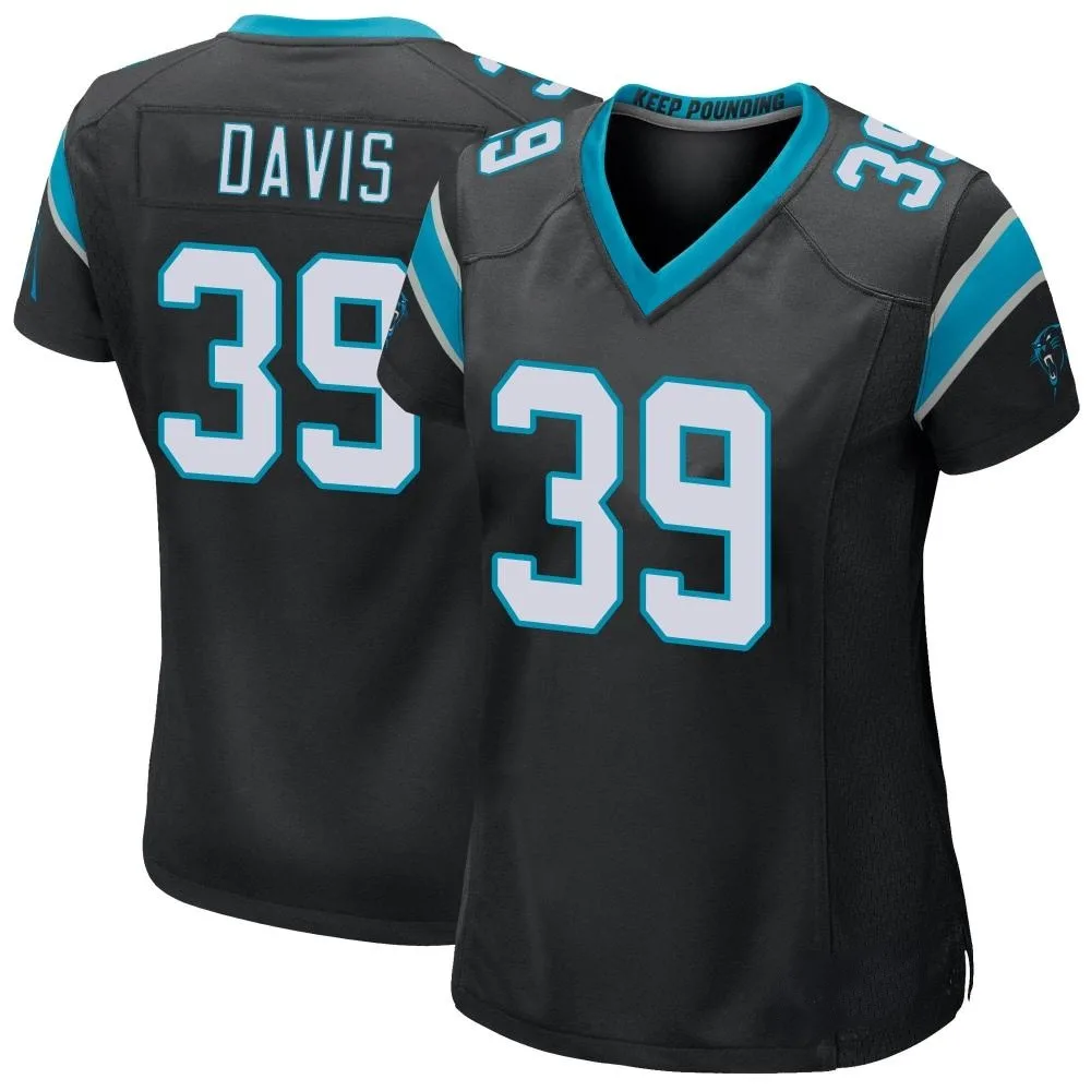 Women's Carolina Panthers Daewood Davis Nike Team Color Game Black Jersey Women's Carolina Panthers Daewood Davis Nike Team Color Game Black Jersey