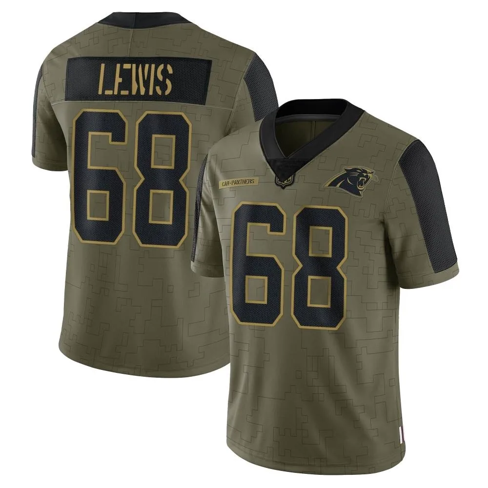 Men's Carolina Panthers Damien Lewis Nike 2021 Salute To Service Limited Olive Jersey Men's Carolina Panthers Damien Lewis Nike 2021 Salute To Service Limited Olive Jersey
