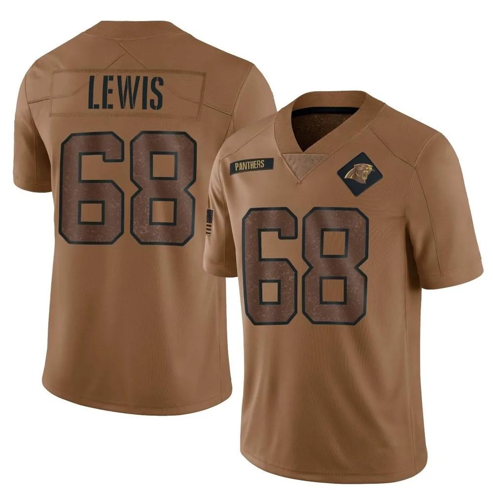 Men's Carolina Panthers Damien Lewis Nike 2023 Salute To Service Limited Brown Jersey Men's Carolina Panthers Damien Lewis Nike 2023 Salute To Service Limited Brown Jersey