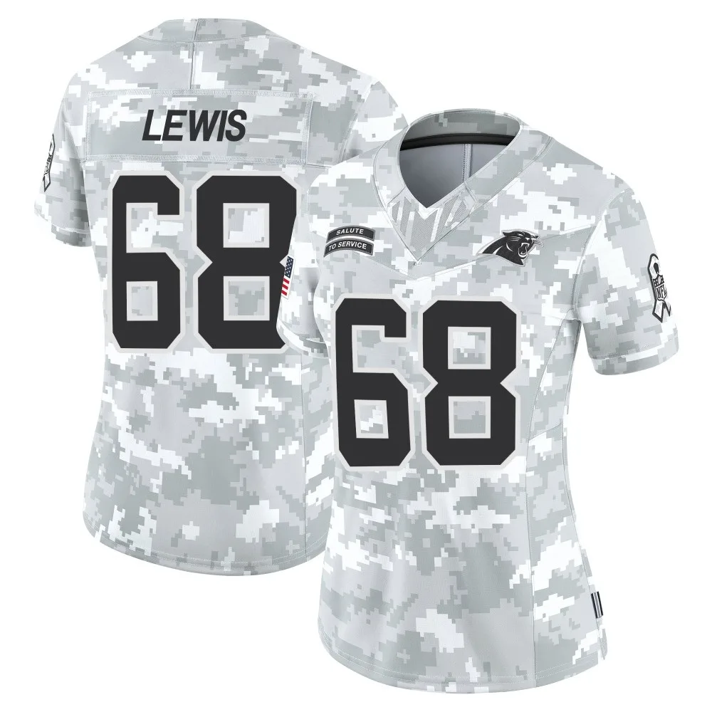 Women's Carolina Panthers Damien Lewis Nike 2024 Salute to Service Limited Arctic Camo Jersey Women's Carolina Panthers Damien Lewis Nike 2024 Salute to Service Limited Arctic Camo Jersey