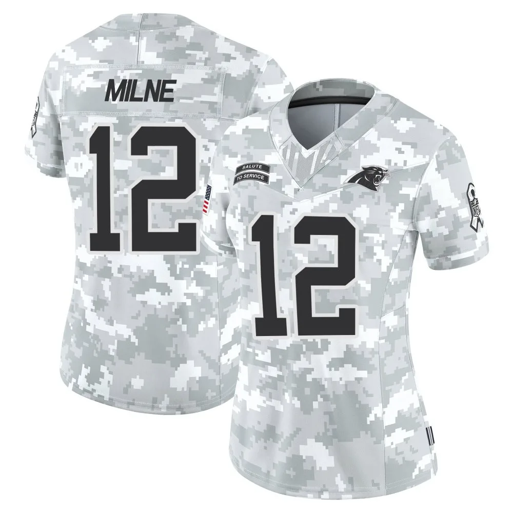 Women's Carolina Panthers Dax Milne Nike 2024 Salute to Service Limited Arctic Camo Jersey Women's Carolina Panthers Dax Milne Nike 2024 Salute to Service Limited Arctic Camo Jersey