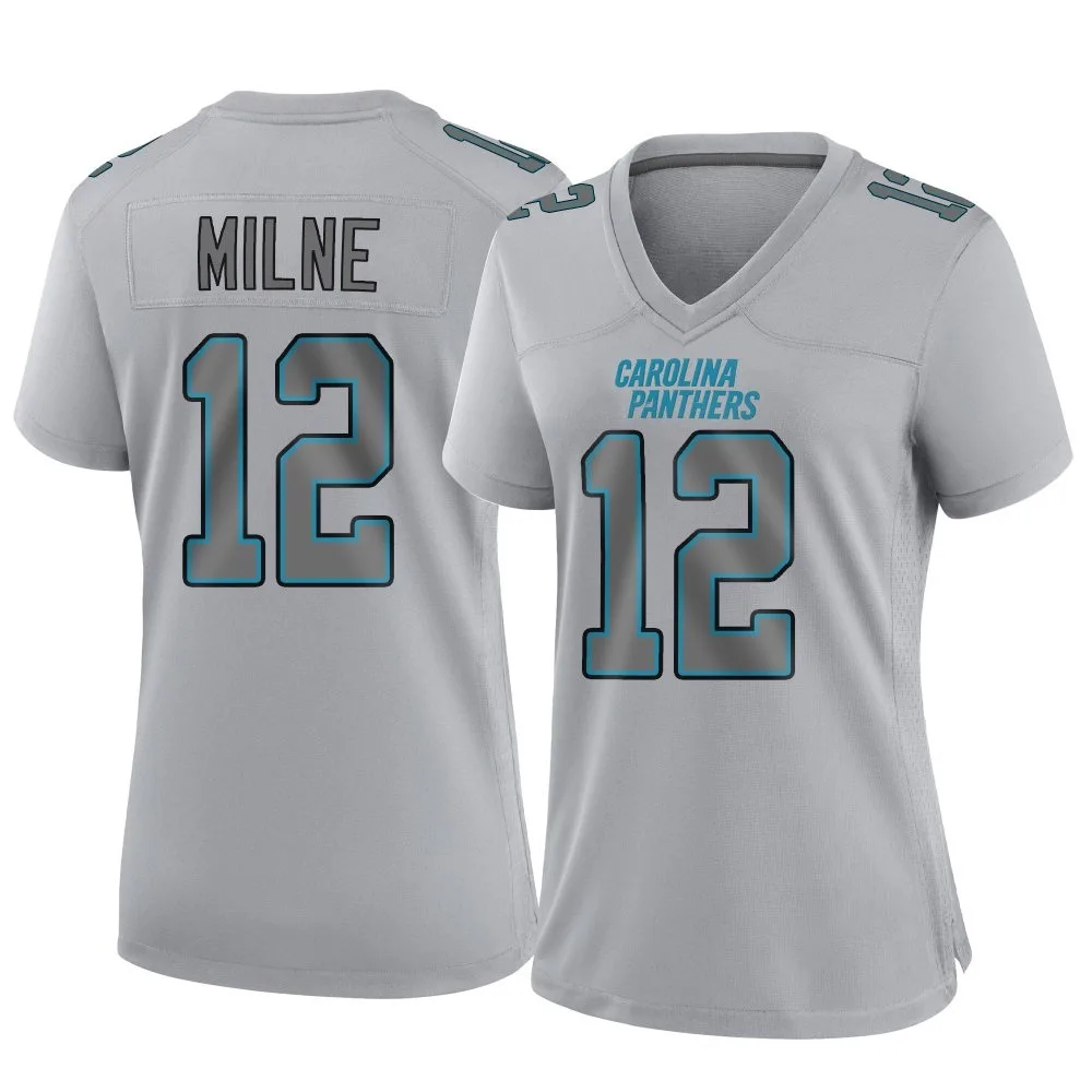 Women's Carolina Panthers Dax Milne Nike Atmosphere Fashion Game Gray Jersey Women's Carolina Panthers Dax Milne Nike Atmosphere Fashion Game Gray Jersey