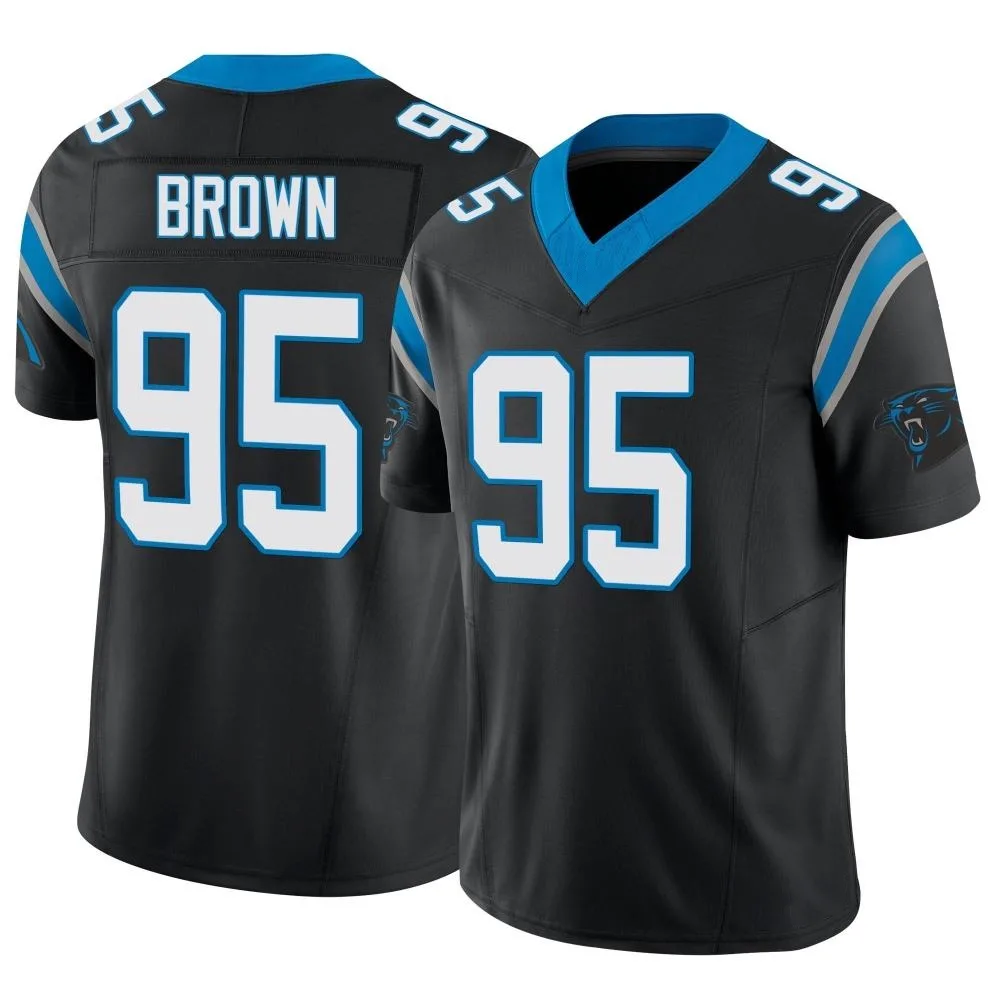 Men's Carolina Panthers Derrick Brown Nike Vapor F.U.S.E. Limited Black Jersey Men's Carolina Panthers Derrick Brown Nike Vapor F.U.S.E. Limited Black Jersey