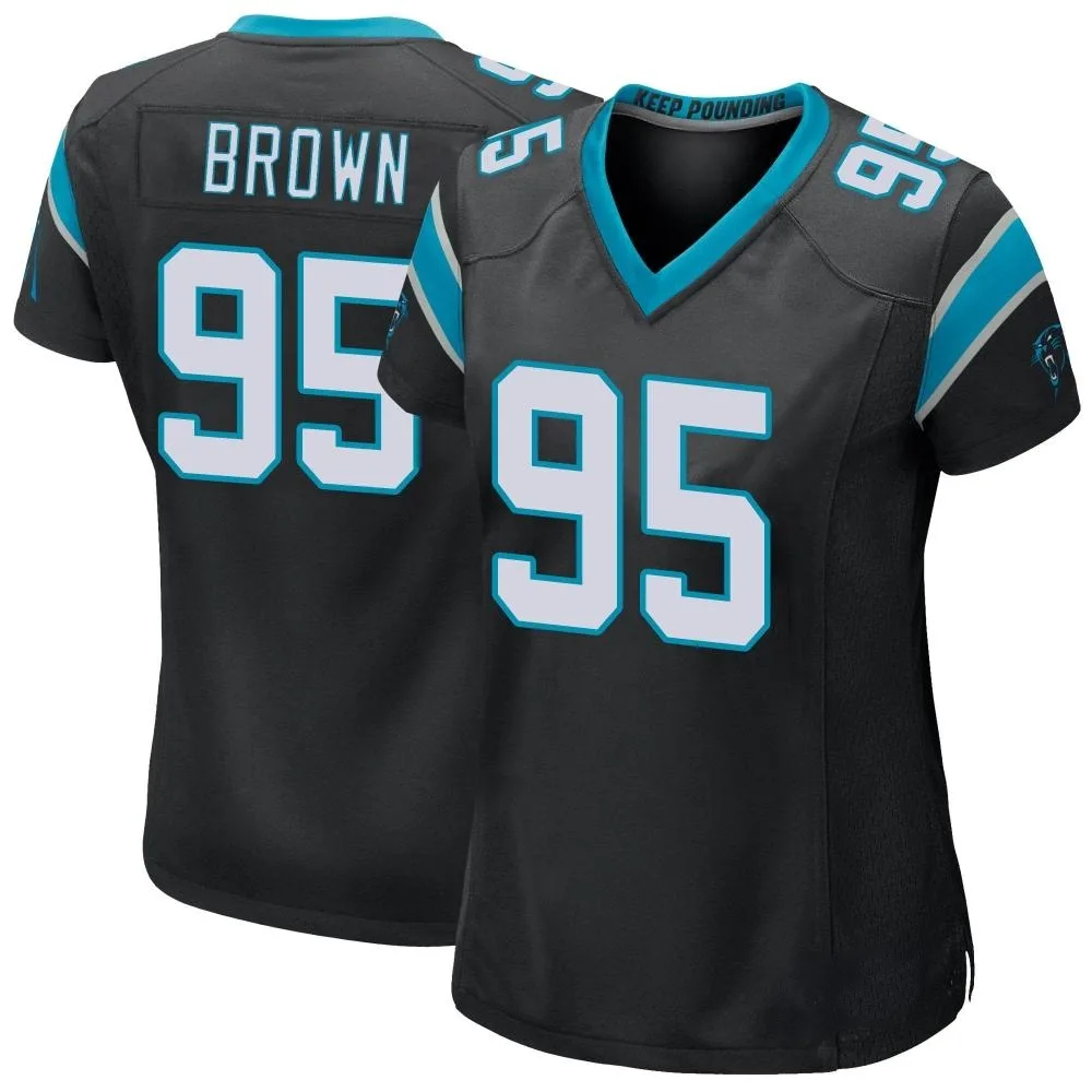Women's Carolina Panthers Derrick Brown Nike Team Color Game Black Jersey Women's Carolina Panthers Derrick Brown Nike Team Color Game Black Jersey