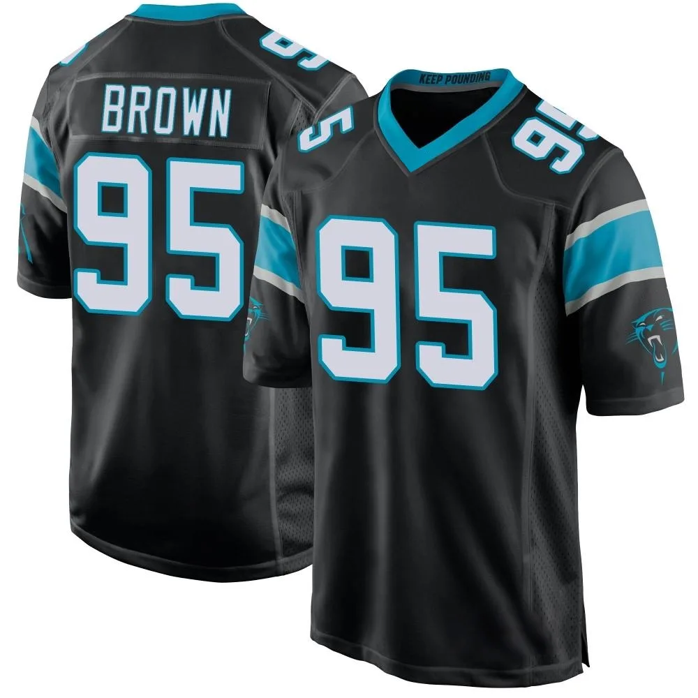 Youth Carolina Panthers Derrick Brown Nike Team Color Game Black Jersey Youth Carolina Panthers Derrick Brown Nike Team Color Game Black Jersey