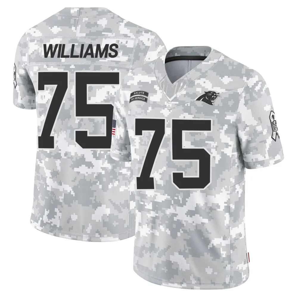 Men's Carolina Panthers Deshawn Williams Nike 2024 Salute to Service Limited Arctic Camo Jersey Men's Carolina Panthers Deshawn Williams Nike 2024 Salute to Service Limited Arctic Camo Jersey