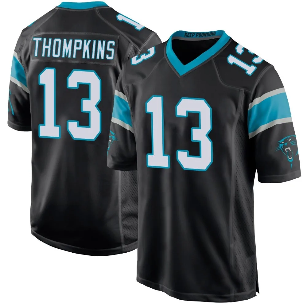 Men's Carolina Panthers Deven Thompkins Nike Team Color Game Black Jersey Men's Carolina Panthers Deven Thompkins Nike Team Color Game Black Jersey