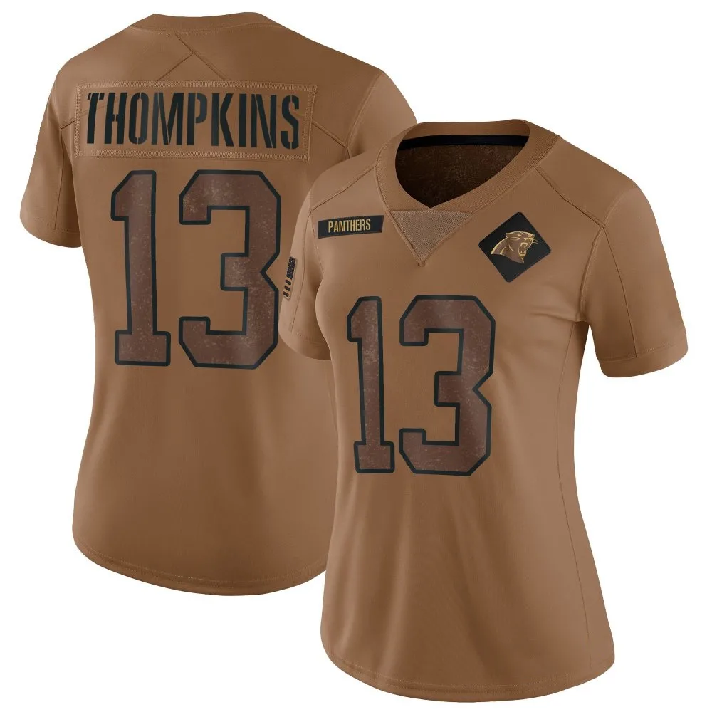 Women's Carolina Panthers Deven Thompkins Nike 2023 Salute To Service Limited Brown Jersey Women's Carolina Panthers Deven Thompkins Nike 2023 Salute To Service Limited Brown Jersey
