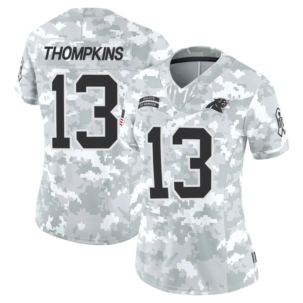 Women's Carolina Panthers Deven Thompkins Nike 2024 Salute to Service Limited Arctic Camo Jersey Women's Carolina Panthers Deven Thompkins Nike 2024 Salute to Service Limited Arctic Camo Jersey