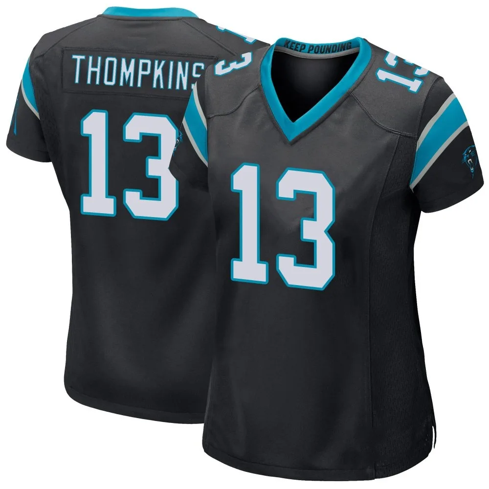 Women's Carolina Panthers Deven Thompkins Nike Team Color Game Black Jersey Women's Carolina Panthers Deven Thompkins Nike Team Color Game Black Jersey