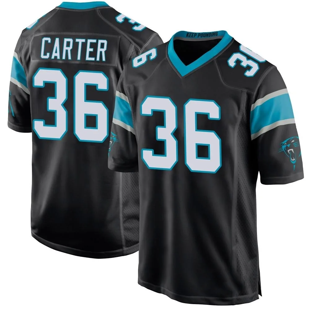 Men's Carolina Panthers Devin Carter Nike Team Color Game Black Jersey Men's Carolina Panthers Devin Carter Nike Team Color Game Black Jersey