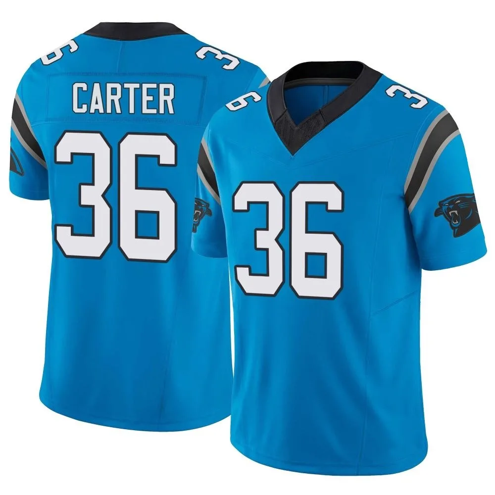 Men's Carolina Panthers Devin Carter Nike Vapor F.U.S.E. Limited Blue Jersey Men's Carolina Panthers Devin Carter Nike Vapor F.U.S.E. Limited Blue Jersey