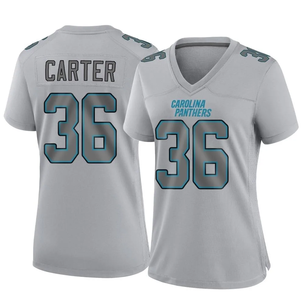 Women's Carolina Panthers Devin Carter Nike Atmosphere Fashion Game Gray Jersey Women's Carolina Panthers Devin Carter Nike Atmosphere Fashion Game Gray Jersey