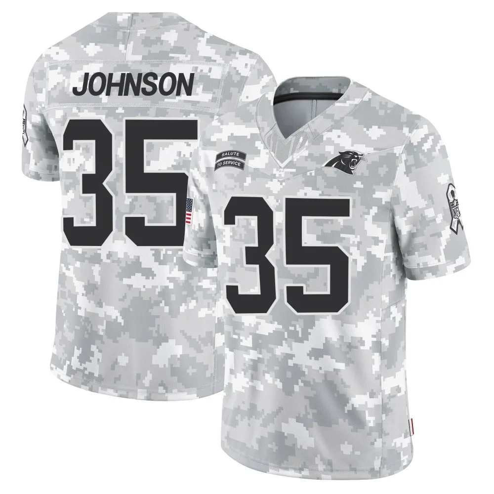 Men's Carolina Panthers Dillon Johnson Nike 2024 Salute to Service Limited Arctic Camo Jersey Men's Carolina Panthers Dillon Johnson Nike 2024 Salute to Service Limited Arctic Camo Jersey