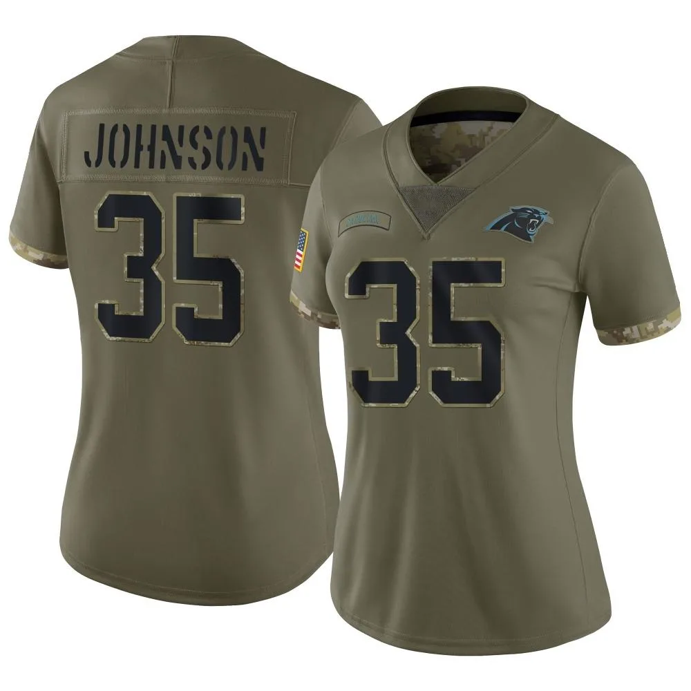 Women's Carolina Panthers Dillon Johnson Nike 2022 Salute To Service Limited Olive Jersey Women's Carolina Panthers Dillon Johnson Nike 2022 Salute To Service Limited Olive Jersey