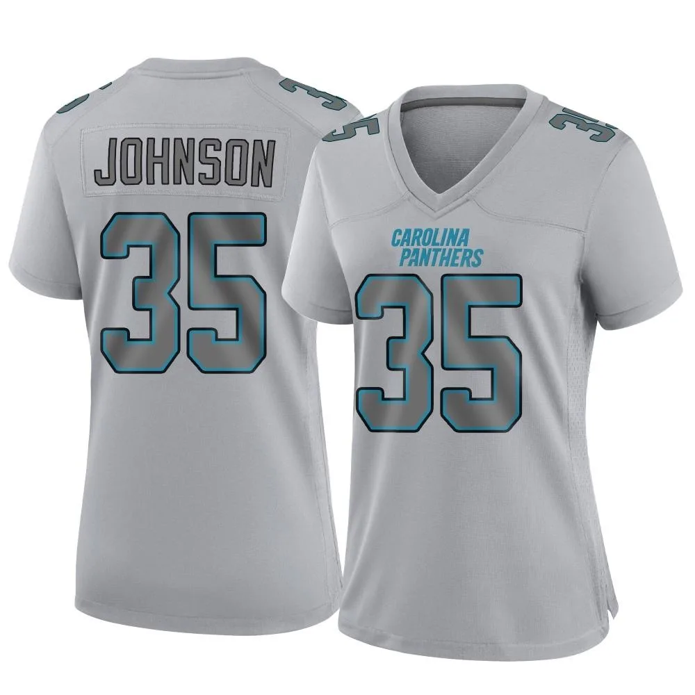 Women's Carolina Panthers Dillon Johnson Nike Atmosphere Fashion Game Gray Jersey Women's Carolina Panthers Dillon Johnson Nike Atmosphere Fashion Game Gray Jersey