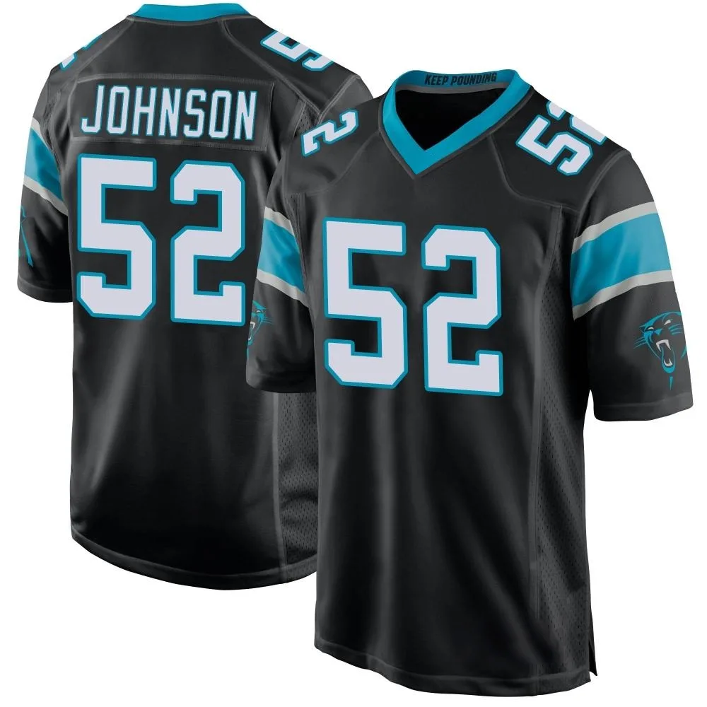 Men's Carolina Panthers Dj Johnson Nike Team Color Game Black Jersey Men's Carolina Panthers Dj Johnson Nike Team Color Game Black Jersey