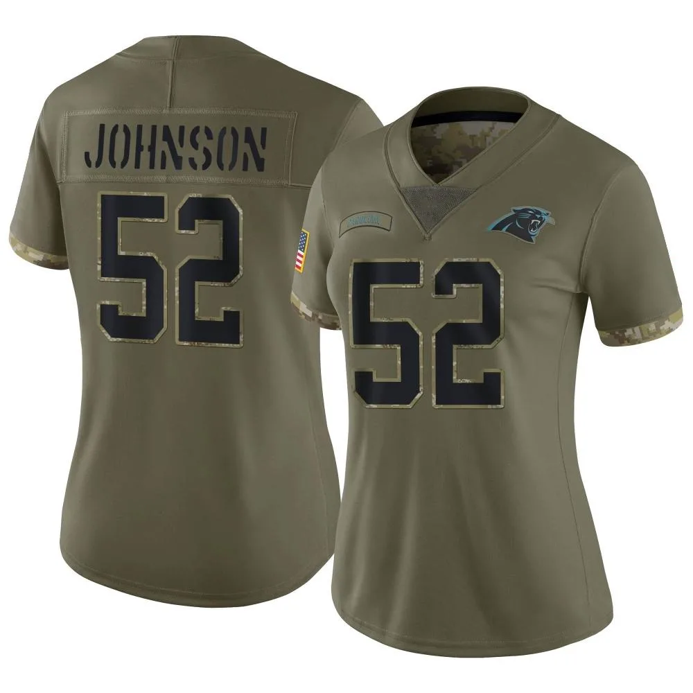 Women's Carolina Panthers Dj Johnson Nike 2022 Salute To Service Limited Olive Jersey Women's Carolina Panthers Dj Johnson Nike 2022 Salute To Service Limited Olive Jersey