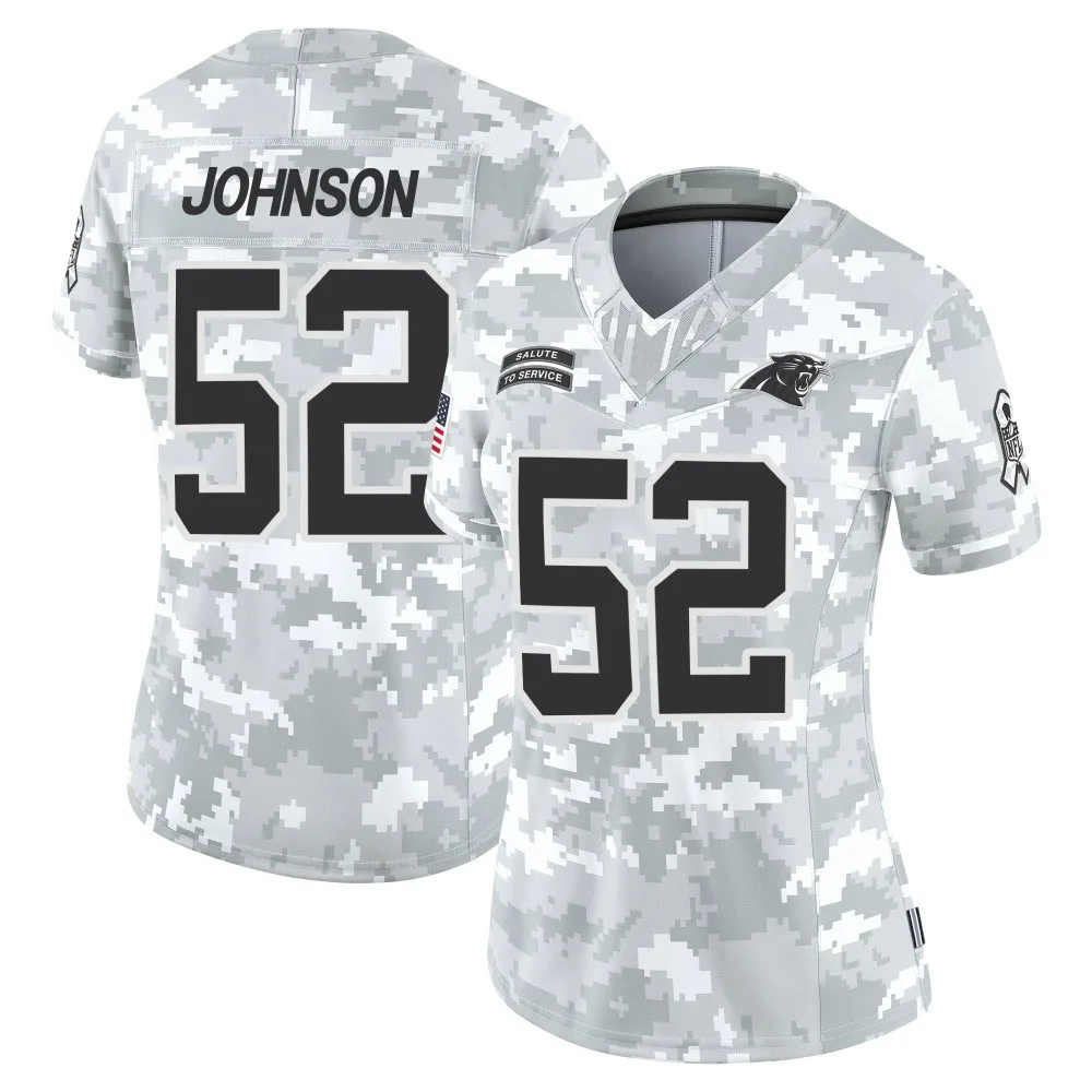 Women's Carolina Panthers Dj Johnson Nike 2024 Salute to Service Limited Arctic Camo Jersey Women's Carolina Panthers Dj Johnson Nike 2024 Salute to Service Limited Arctic Camo Jersey