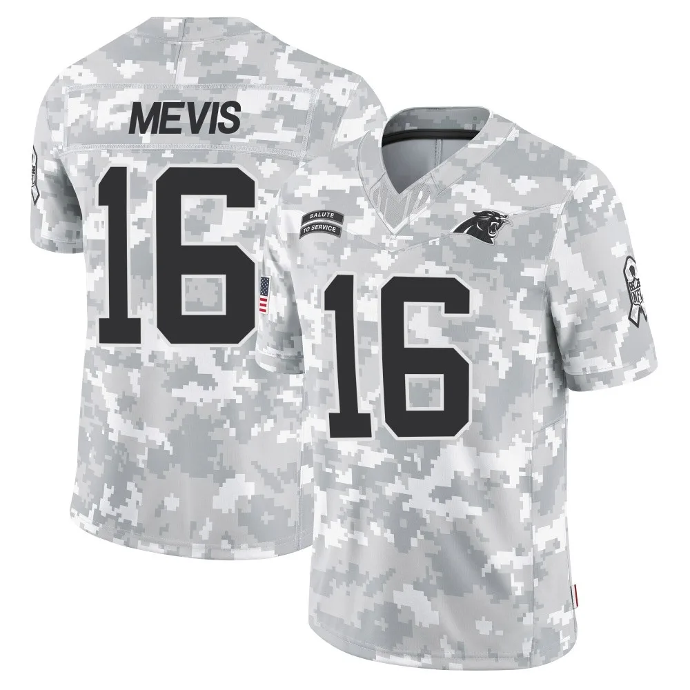 Men's Carolina Panthers Harrison Mevis Nike 2024 Salute to Service Limited Arctic Camo Jersey Men's Carolina Panthers Harrison Mevis Nike 2024 Salute to Service Limited Arctic Camo Jersey