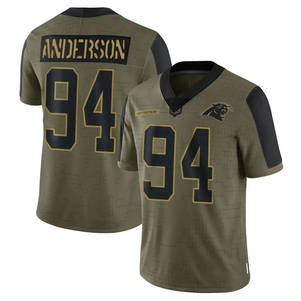 Men's Carolina Panthers Henry Anderson Nike 2021 Salute To Service Limited Olive Jersey Men's Carolina Panthers Henry Anderson Nike 2021 Salute To Service Limited Olive Jersey