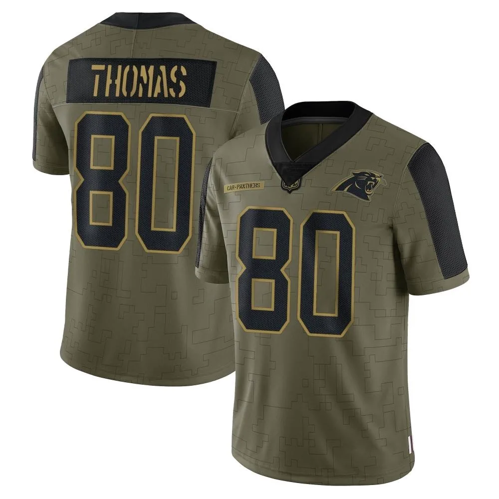 Men's Carolina Panthers Ian Thomas Nike 2021 Salute To Service Limited Olive Jersey Men's Carolina Panthers Ian Thomas Nike 2021 Salute To Service Limited Olive Jersey