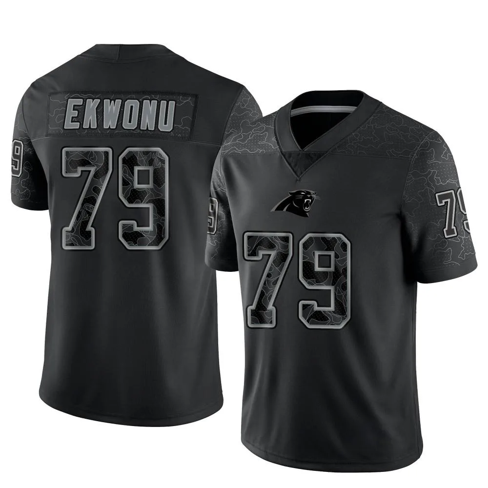 Men's Carolina Panthers Ikem Ekwonu Nike Reflective Limited Black Jersey Men's Carolina Panthers Ikem Ekwonu Nike Reflective Limited Black Jersey