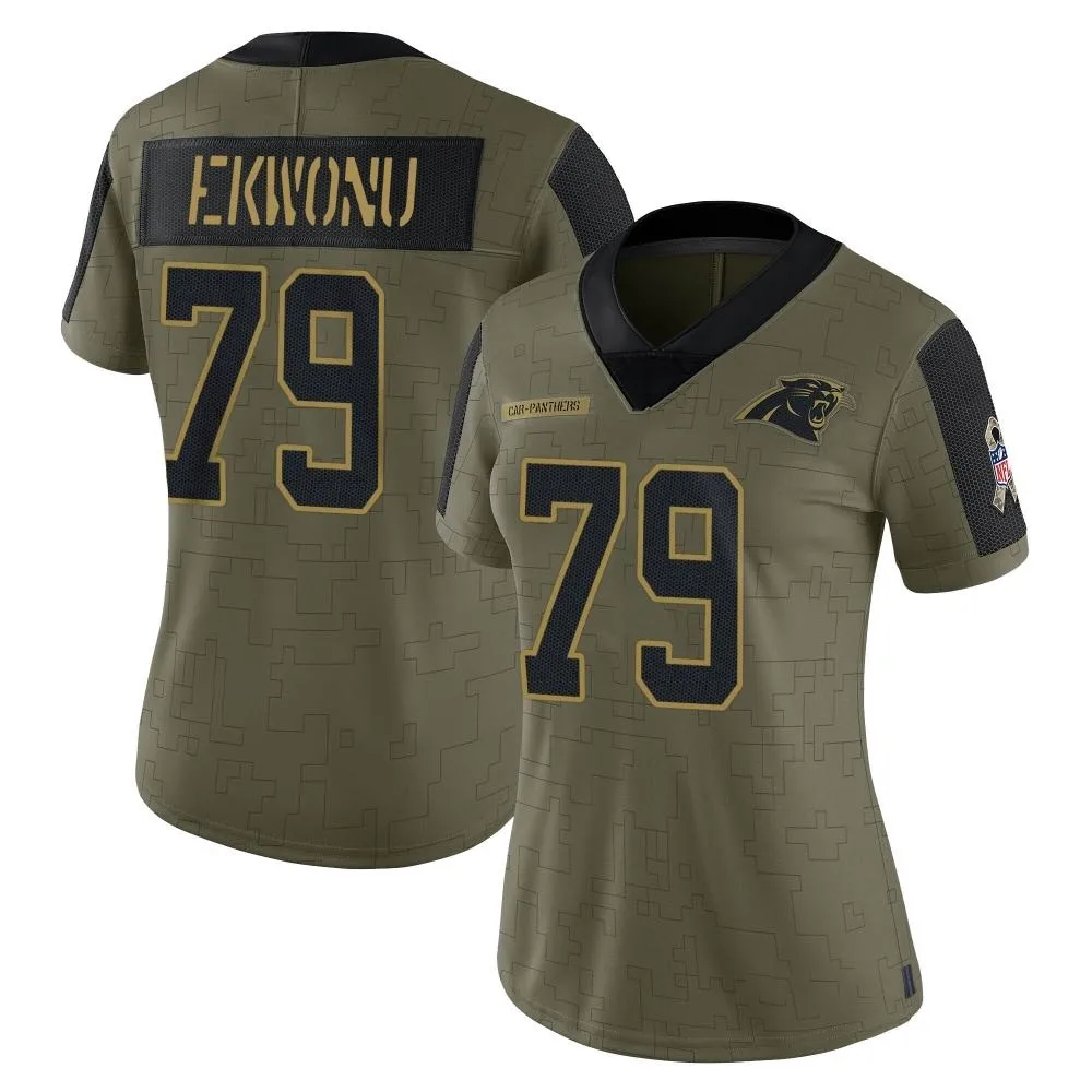 Women's Carolina Panthers Ikem Ekwonu Nike 2021 Salute To Service Limited Olive Jersey Women's Carolina Panthers Ikem Ekwonu Nike 2021 Salute To Service Limited Olive Jersey