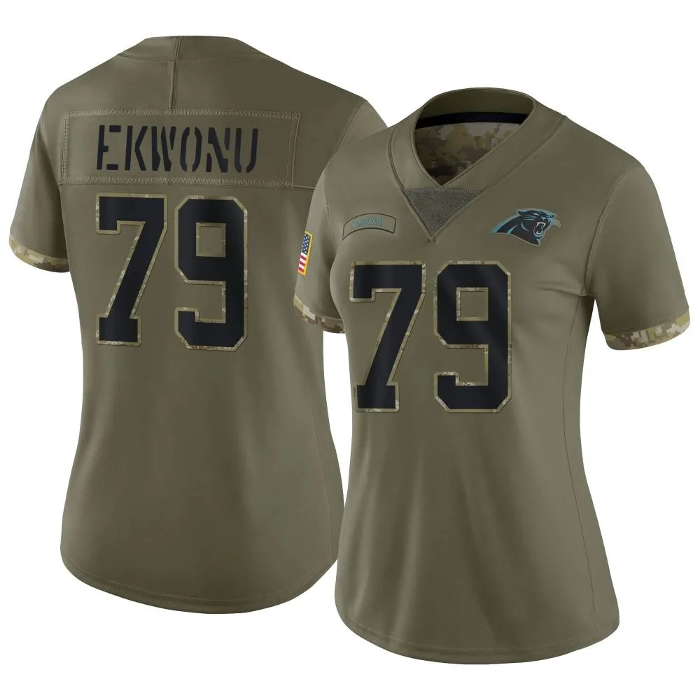 Women's Carolina Panthers Ikem Ekwonu Nike 2022 Salute To Service Limited Olive Jersey Women's Carolina Panthers Ikem Ekwonu Nike 2022 Salute To Service Limited Olive Jersey