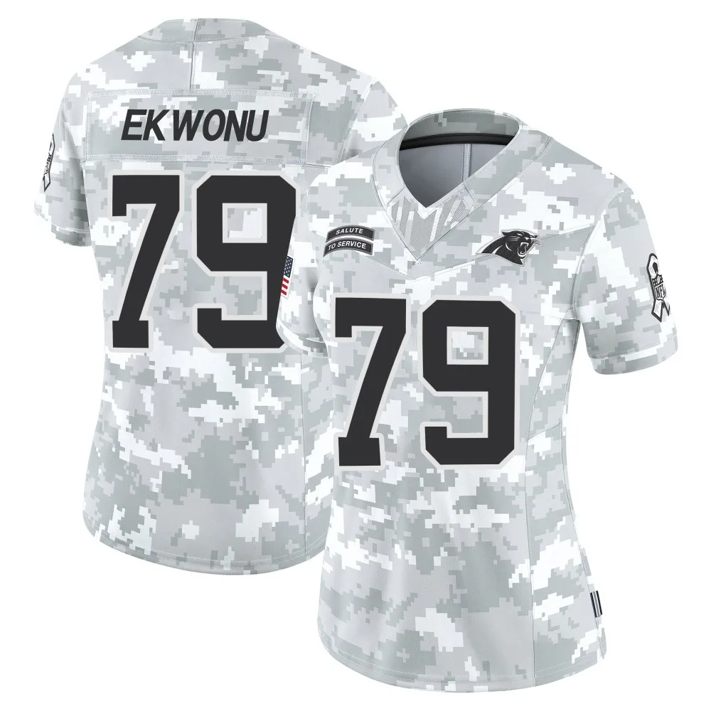 Women's Carolina Panthers Ikem Ekwonu Nike 2024 Salute to Service Limited Arctic Camo Jersey Women's Carolina Panthers Ikem Ekwonu Nike 2024 Salute to Service Limited Arctic Camo Jersey