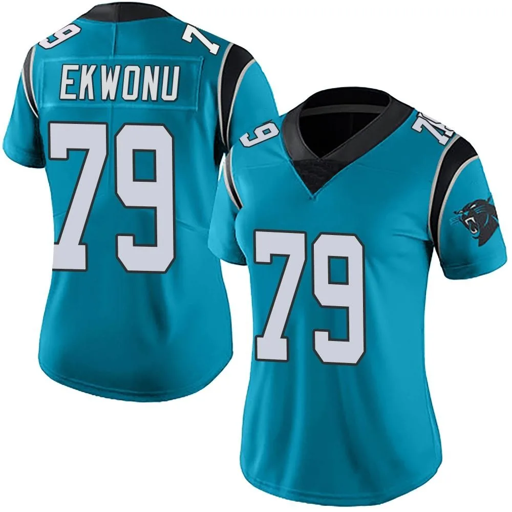 Women's Carolina Panthers Ikem Ekwonu Nike Alternate Vapor Untouchable Limited Blue Jersey Women's Carolina Panthers Ikem Ekwonu Nike Alternate Vapor Untouchable Limited Blue Jersey