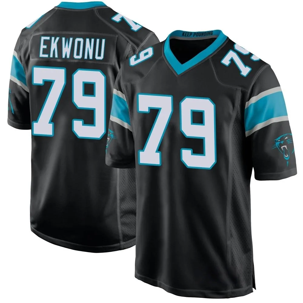 Youth Carolina Panthers Ikem Ekwonu Nike Team Color Game Black Jersey Youth Carolina Panthers Ikem Ekwonu Nike Team Color Game Black Jersey